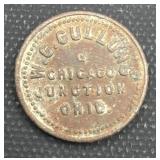 Chicago Junction five cent trade coin rough