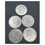 1970s five1 dollar Ike coins