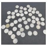 50 Silver Mercury dimes