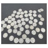 50 silver Mercury dimes