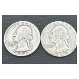 1952/1953 silver Washington quarters