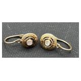 10 Kt Gold Abalone Liverback Earrings.7DTW