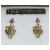 Vintage 10KT black hills gold earrings