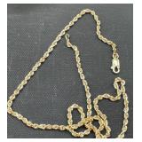 14KT Gold 18' 2.5 MM Rope chain 9.7 Grams