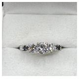 14 KT white gold Diamond custom sapphire ring