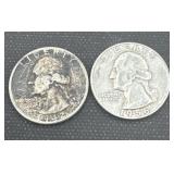 1942/1956 silver Washington quarters