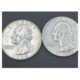 1954/1964 silver Washington quarters