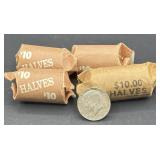 $40 in rolled Kennedy half dollars