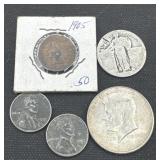 Steel pennies silver Kennedy half
