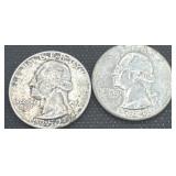1952/1964 silver Washington quarters