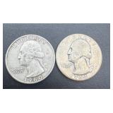 1944/1960 Washington silver quarters