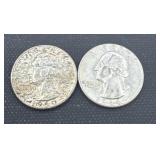 1960/1964 Washington silver quarters