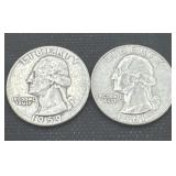 1959/1961 silver Washington quarters