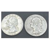 1953/1964 silver Washington quarters