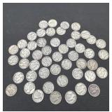 50 silver Mercury dimes