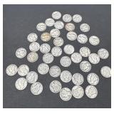 50 Silver Mercury dimes