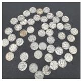 50 silver Mercury dimes