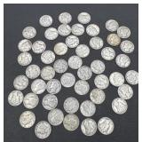 50 silver Mercury dimes