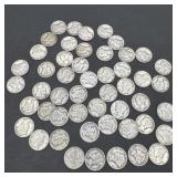 50 silver Mercury dimes