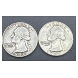 1956/1957 Washington silver quarters