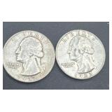 1962/1963 Washington silver quarters