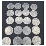 20- one dollar Eisenhower coins