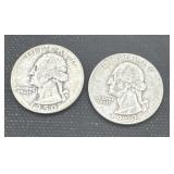 1950/1952 silver Washington quarters