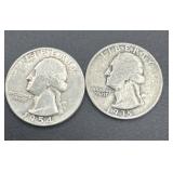 1935/1954 Washington silver quarters