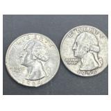 1958/1964 Washington silver quarters