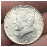 1964 Kennedy silver half dollar