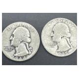 1935/1944 Washington silver quarters