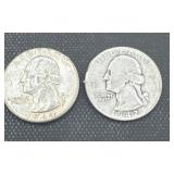 1942/1964 Washington silver quarters signs of