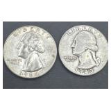 1943/1964 Washington silver quarters