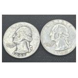 1941/1964 silver Washington quarters