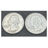 1956/1962 silver Washington quarters