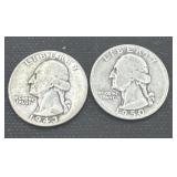 1943/1950 silver Washington quarters