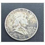 1951 Silver Franklin half dollar
