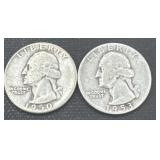 1950/1953 silver Washington quarters