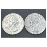 1942/1964 silver Washington quarters