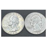1950/1964 silver Washington quarters