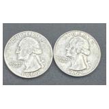 1960/1962 Washington silver quarters