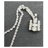 Ladies 14KT White gold Diamond Pendant