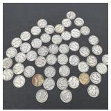 50 silver Mercury dimes