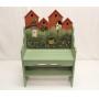 Hand Painted Wooden Birdhouse Bench