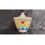 Vintage Fire King Oven Ware Tulip Grease Jar wLid
