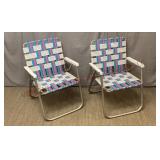 Aluminum Web Folding Lawn Chairs - Pair