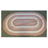 Mauve Pink USA Made Braided Rug - 104"x64"