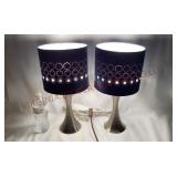 Circular Pierced Shade Lamps - Pair - 16" Tall