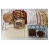 Wicker Plate Holders, Wood Trivets & Place Mats