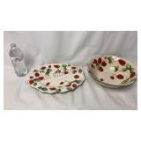 Harry & David Strawberry Serving Tray & Bowl